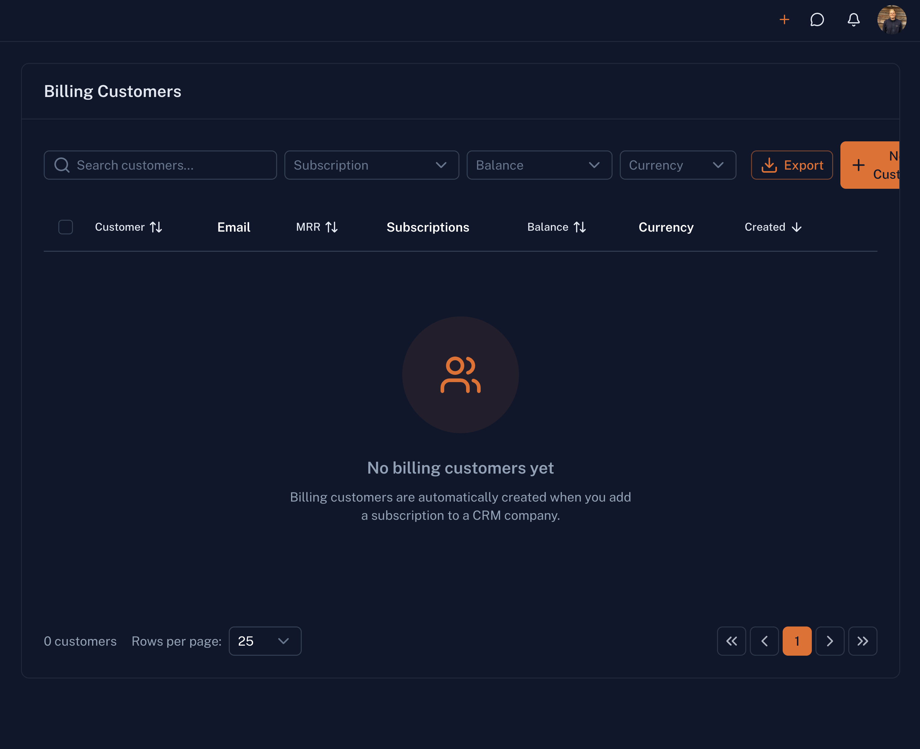 Billing Customers preview